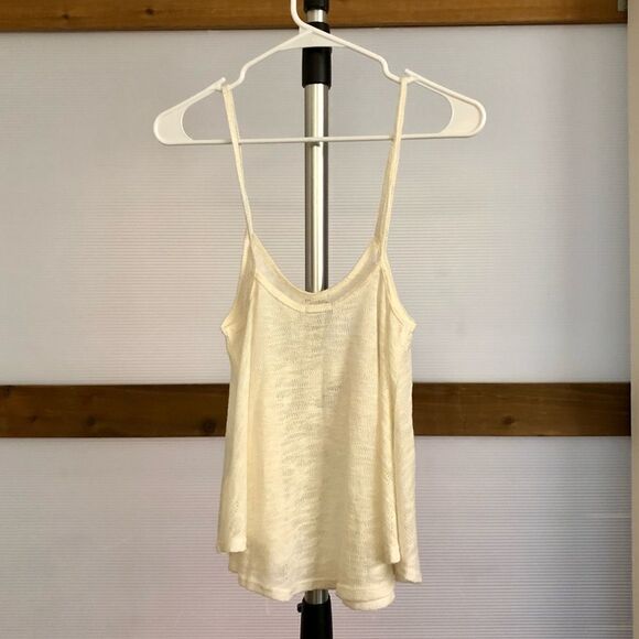 NWT UO Kimchi Blue  Cream Flowy Semi-Sheer Summer Knit Tank Top Sz XS - Picture 5 of 6